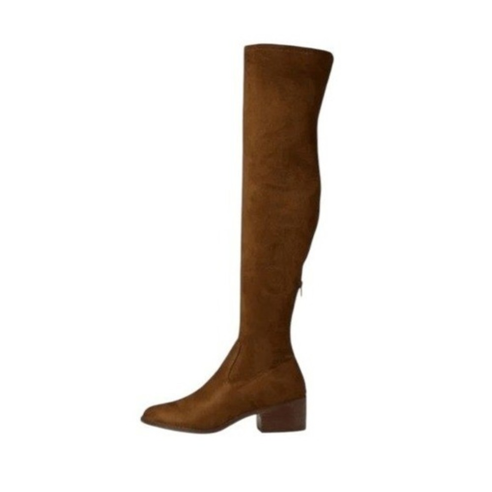Steve Madden Georgette Over The Knee Boots Cognac Brown Suede Leather 6.5 - Picture 2 of 9